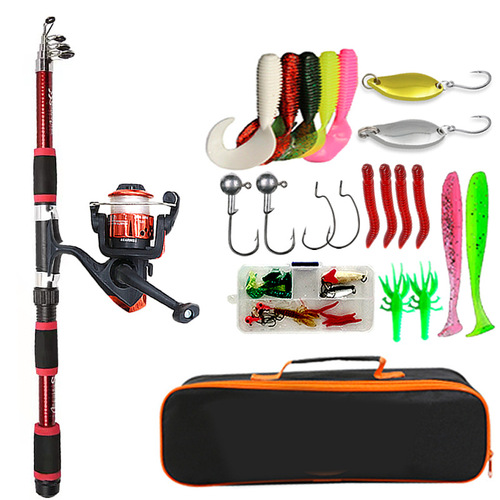 Set of fishing gear, portable mini fishing rod, complete match sub-rod set fishing rod full set