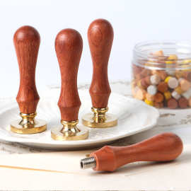 火漆印章封蜡印章封口章字母祝福语现货铜印章头花梨木柄