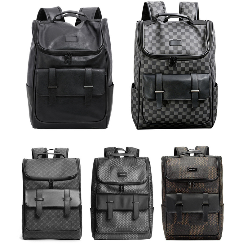 Men's fashion trendy PU backpack, commuter backpack, travel bag, school bag for college and high school students, laptop bag, large capacity Men's fashion trendy PU backpack, commuter backpack, travel bag, school bag for college and high school students, laptop bag, large capacity