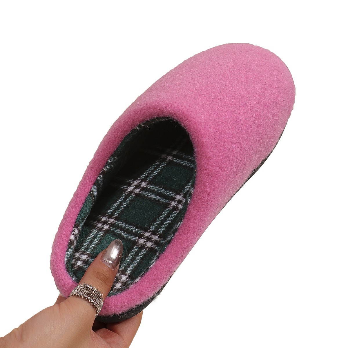 Damenschuhe Hausschuhe Neue Winter-Baumwollpantoffeln Einfarbige Home Rutschfeste Warme Freizeit Verdickte Bequeme Weiche Sohle Flauschige Hausschuhe_voghion.com