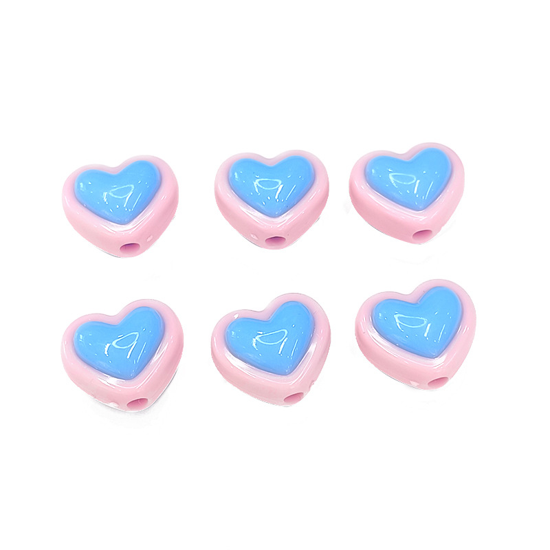 Cuentas sueltas de empalme amor de 16x18mm, color sólido, para perforación DIY, accesorios para pulseras, collares, cadenas de teléfono móvil y cabello.