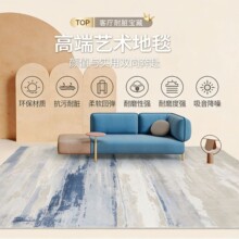 璞玺艺术画风客厅地毯简约加厚防滑防刮沙发茶几家用卧室高级感