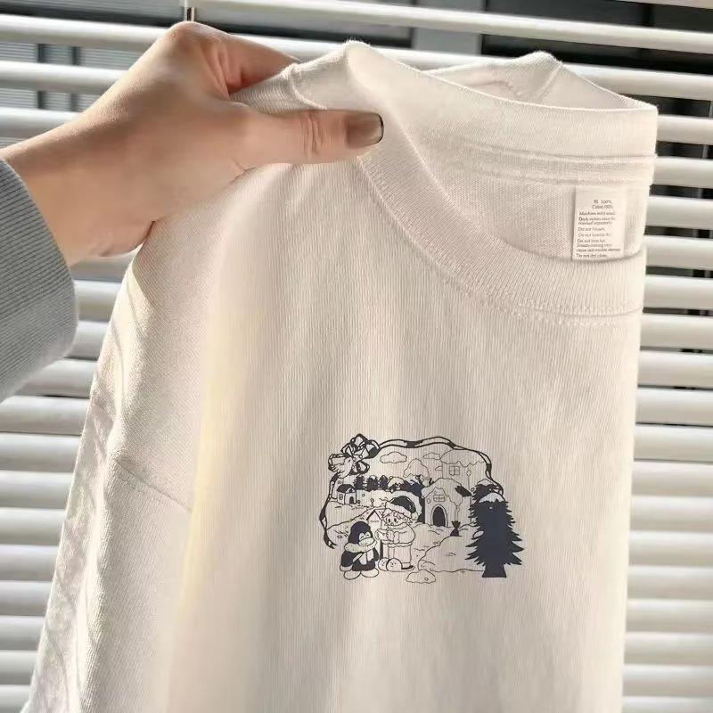 Christmas tree printed 160g milk silk round neck short sleeve T-shirt men's loose half sleeve T-shirt summer casual top