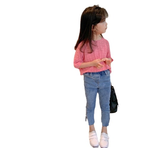 Stylish Pearl Denim Jeans for Girls - Spring and Autumn Edition - Trendy Loose-Fit Pants for Baby Girls - Children's Popular Pearl Pants