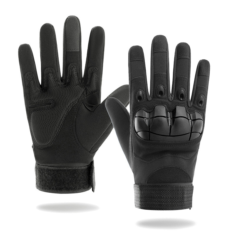 Tactical Gloves for Men and Women, Soft Shell Protective Palm Pads, Touch Screen Combat Training Sports Outdoor Non-Slip Long Finger Gloves Cross-Border
