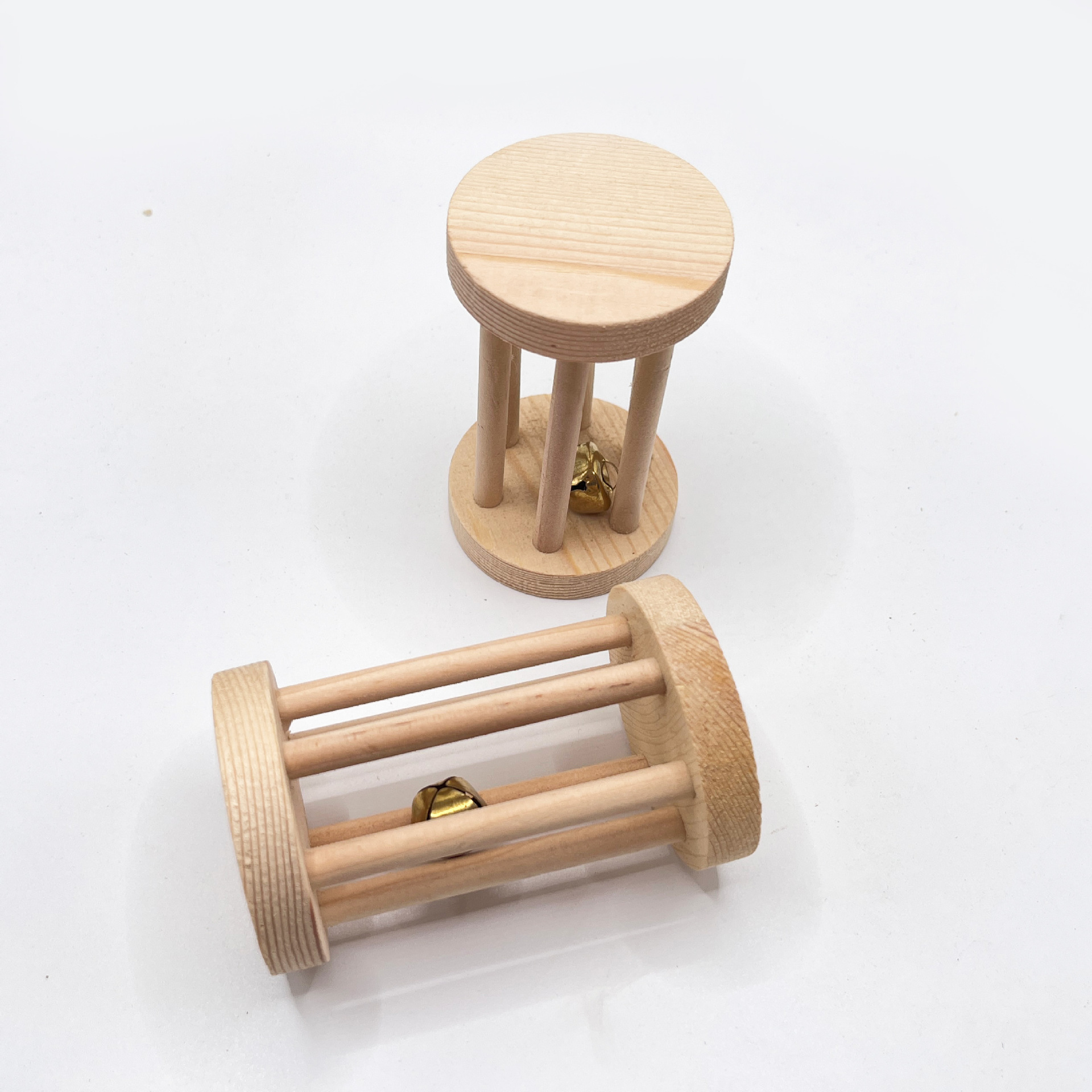 Pequeño juguete de madera maciza mascota, campana, columna romana, campana, tambor de flores, hámster, molar, morderse, suministros para aliviar el aburrimiento, juguetes para pájaros image 4