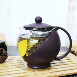 透明玻璃泡茶壶不锈钢过滤红茶冲茶器家用商务大号普洱茶壶