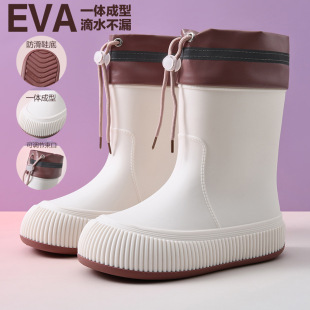 Wholesale mid-barrel corset eva rain boots women's adult non-slip water shoes kitchen sea-driven soft bottom wear-resistant fashion rain boots