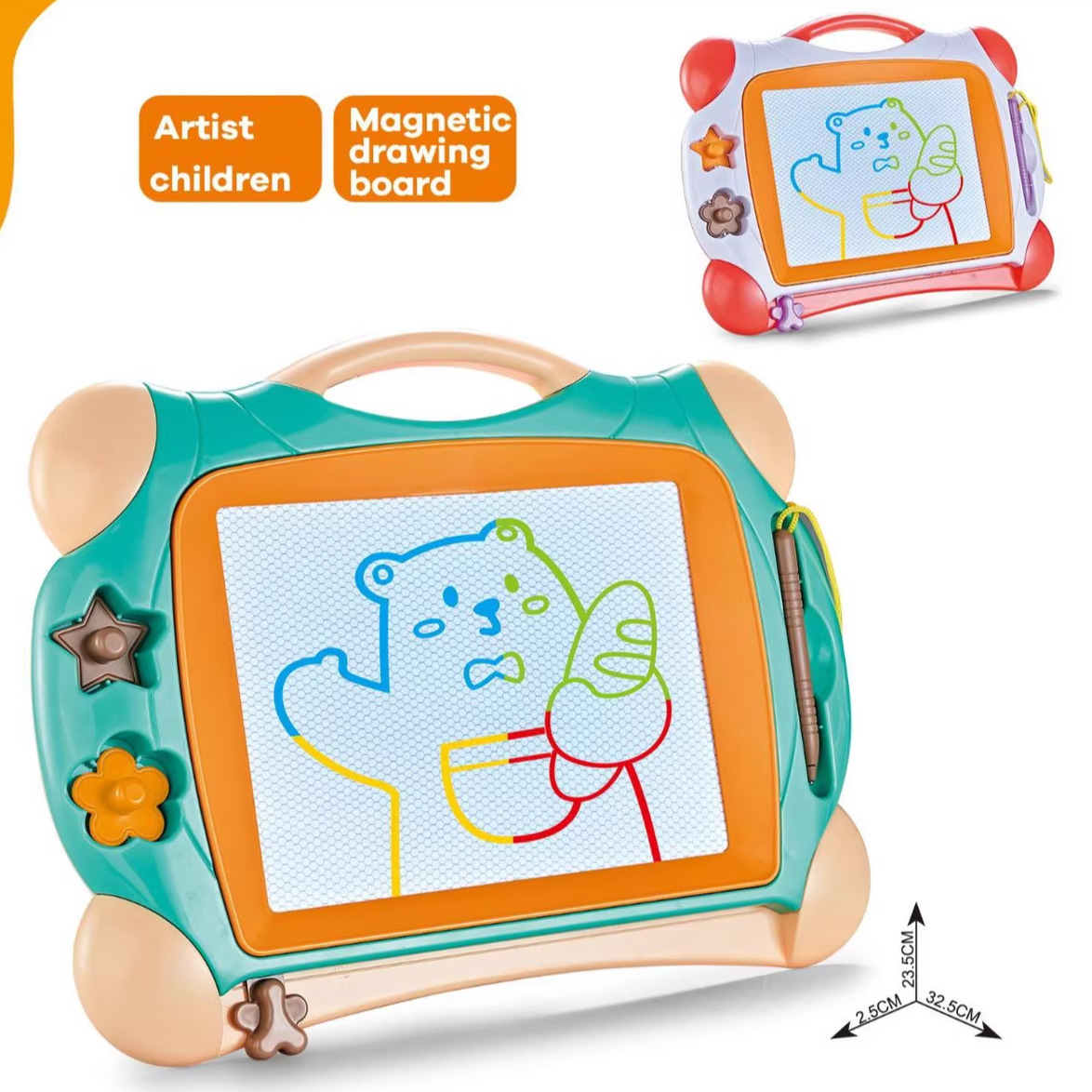 Puzzle infantil transfronterizo magnético tablero de dibujo de color borrable tablero de graffiti magnético de color escritura tablero de aprendizaje juguete