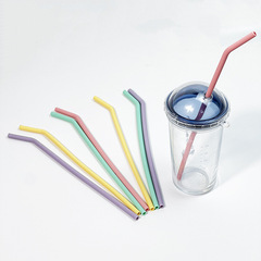 Food grade silicone straw elbow straw circulation hose juice milk tea children baby drinking straw set