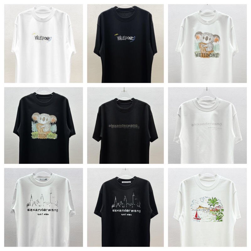 Heavy Weight Trendy Brand Pure Cotton Printed Men's Short-Sleeved T-Shirt 2025 New Summer Popular Trendyy Casual Round Neck T-Shirt