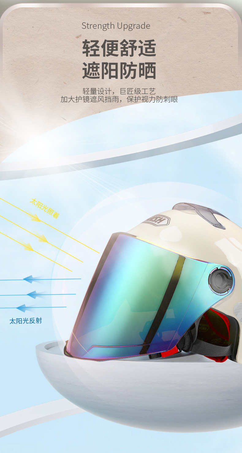 3C new national standard motorcycle double lens helmet unisex four seasons electric car half helmet summer cool sunscreen helmet