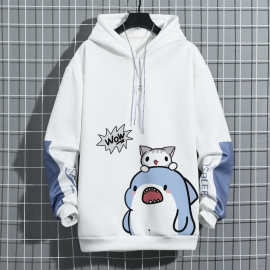 卫衣男薄款连帽春秋季韩版ins潮流宽松休闲学生套头连帽卫衣外套