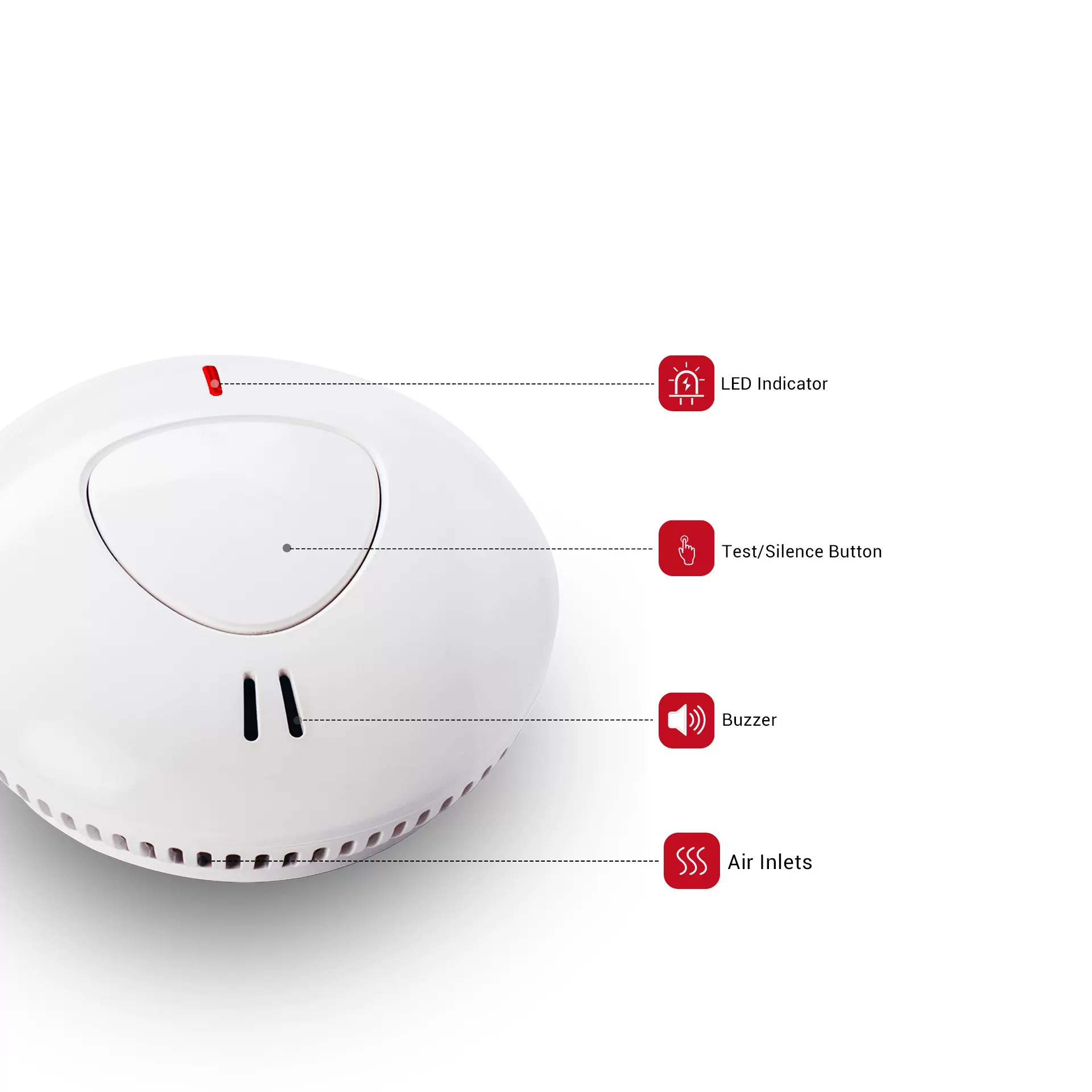 家用独立10年电池烟感烟雾探测报警器 欧洲澳洲认证