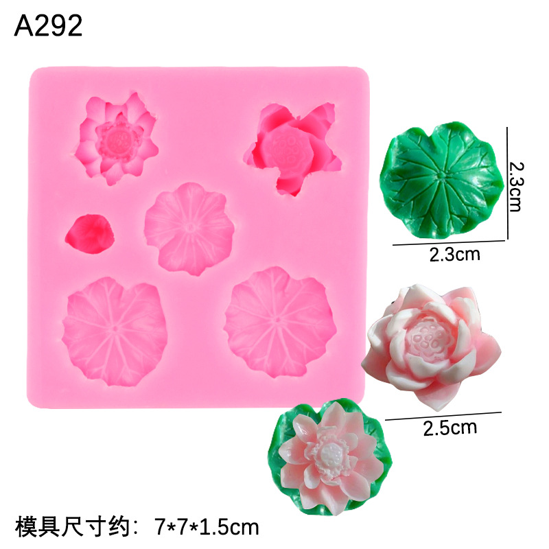 Lotus hoja de loto Rosa planta hoja flor silicona molde creativo hecho a mano epoxi joyería que hace la herramienta