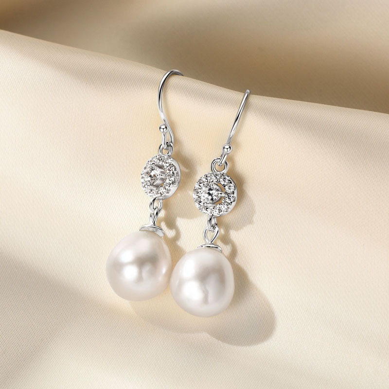 Exquisite Natural Freshwater Pearl Baroque Earrings for Women Luxury S925 Silver Jewelry Elegant Girls Gifts