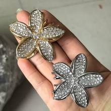 欧美满钻花朵发夹高级感水钻鸡蛋花抓夹女鲨鱼夹中号盘发抓夹头饰