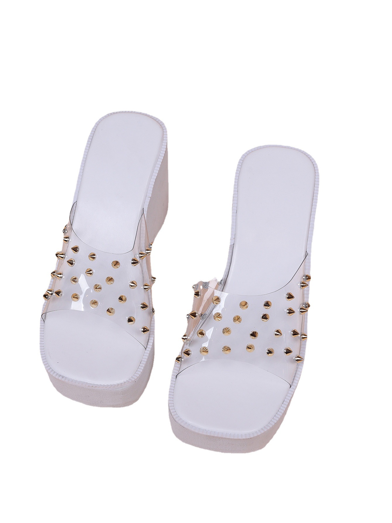 Scarpe da donna rivetti di grandi dimensioni sandali e pantofole da donna leggeri con suola spessa_voghion.com