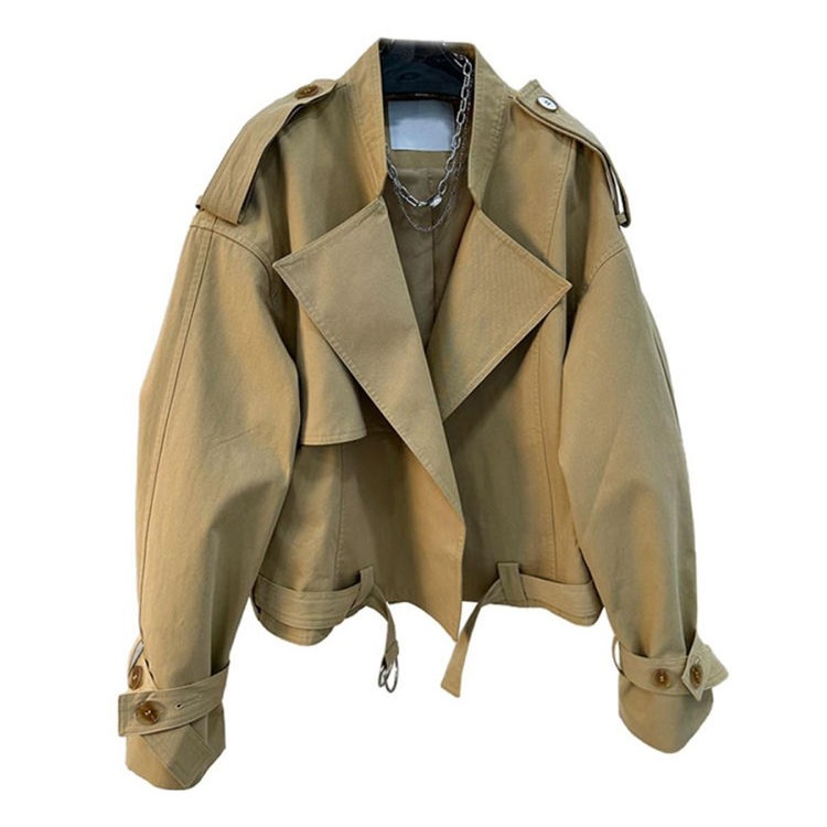 This Year's Popular British Short Windbreaker for Women in Autumn and Winter New Style High-End Casual Loose Slimming Look Short Jacket