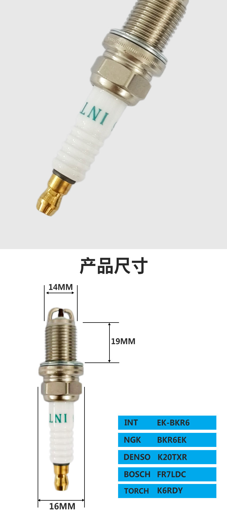 Double-Pole Automotive Spark Plugs, Nickel Alloy, Automotive Engine Ignition Parts, Complete Range of Models, Direct Supply from the Factory