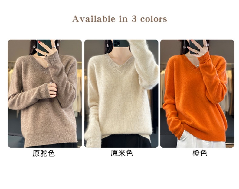 E0079 2010K ÁO LEN NỮ QINTDCA ÁO LEN DÀI TAY MÙA XUÂN THU ĐÔNG CỔ CHỮ V THỜI TRANG NỮ G05 SẢN PHẨM MỚI