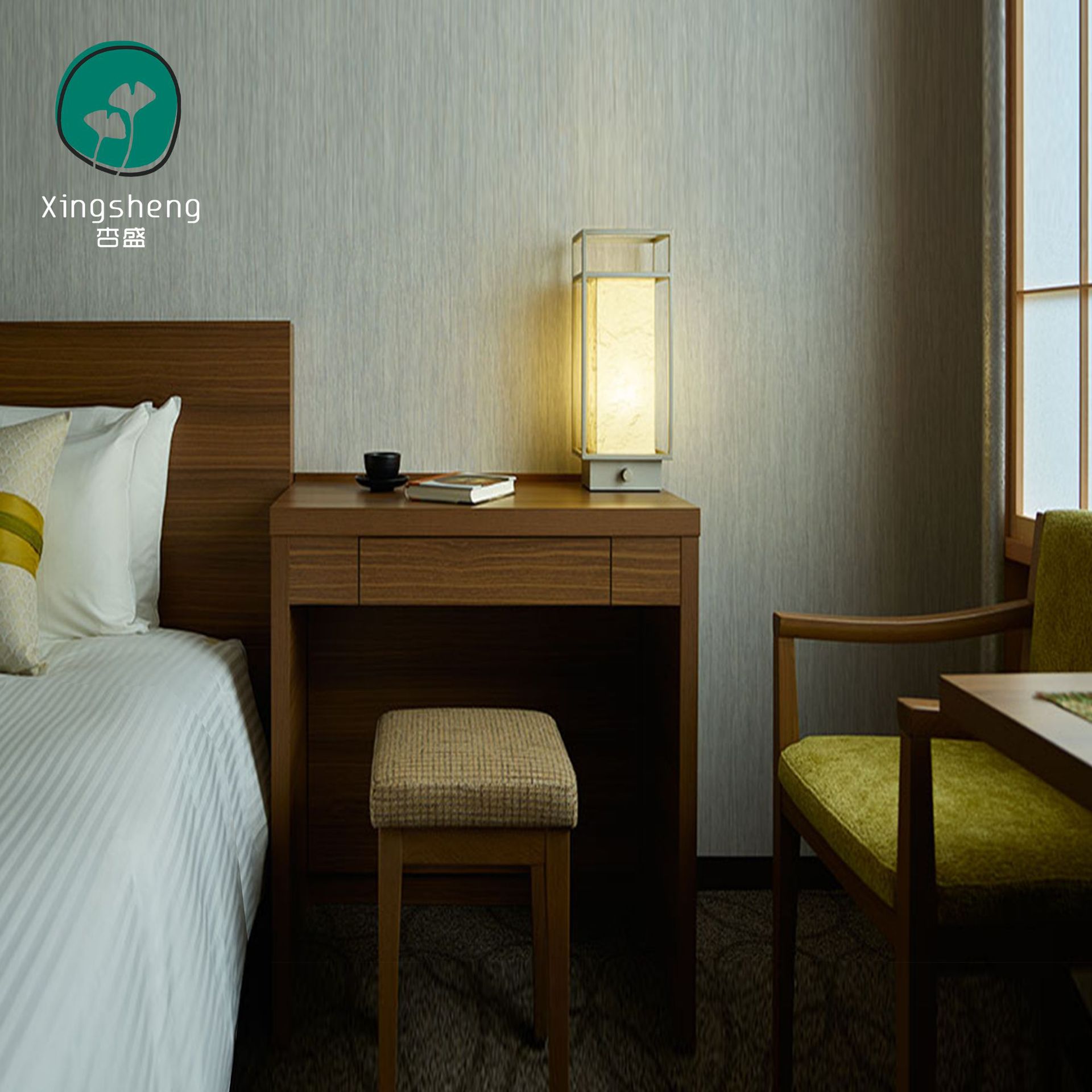 Atour Hotel Furniture Hotel Standard Room Full Bed Wholesale Apartment B&B Guest Room Bed Orange Furniture