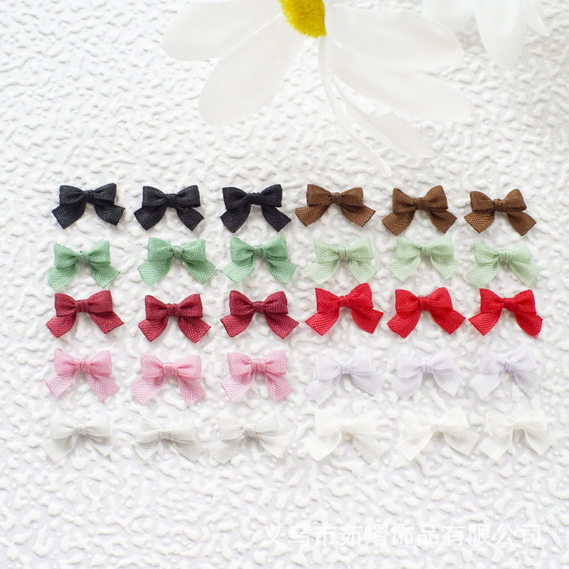 1cm hand-made mini imitation silk bow, wholesale for children's shoes, socks, clothing, toys, and accessories for bags