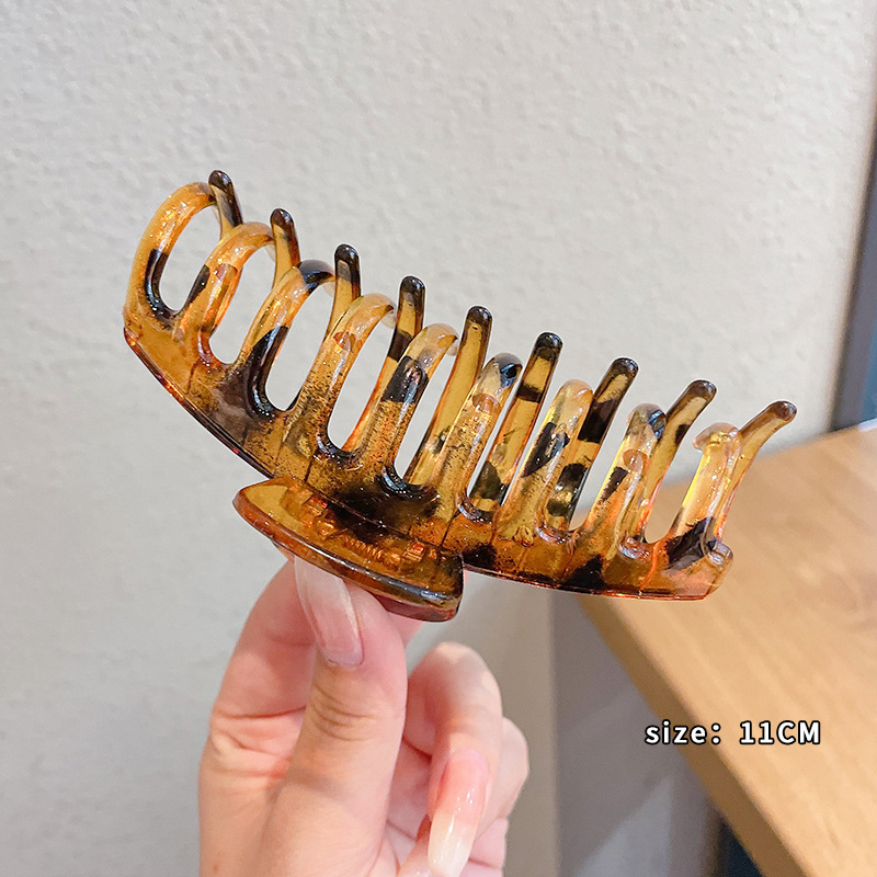 Horquilla de temperamento elegante francés, pinza de tiburón de acrílico para mujer, pinza de agarre grande, accesorios para el cabello, horquilla de sensación de alta calidad al por mayor