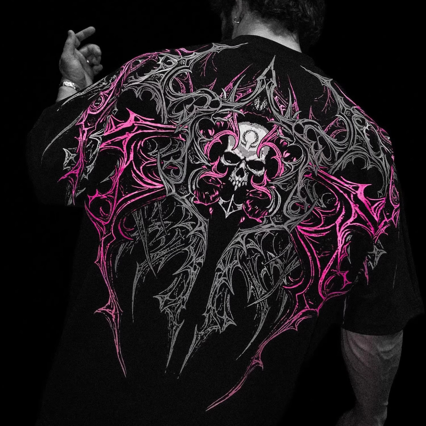 Breathedivinity American-style Trendy Men's Oversized T-shirt, Sporty Casual Fashion, Cotton Printed Short Sleeves 008_viptrois.com