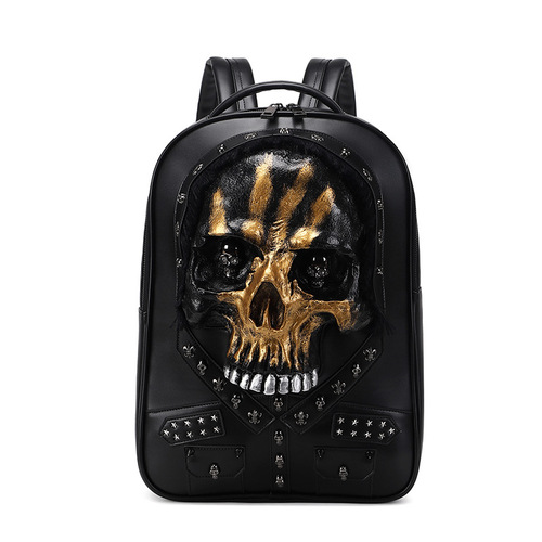 New Skull Head Dual Shoulder Bag, Unisex Personality 3D Stereo PU Bag Manufacturer, Cross-border Laptop Bag