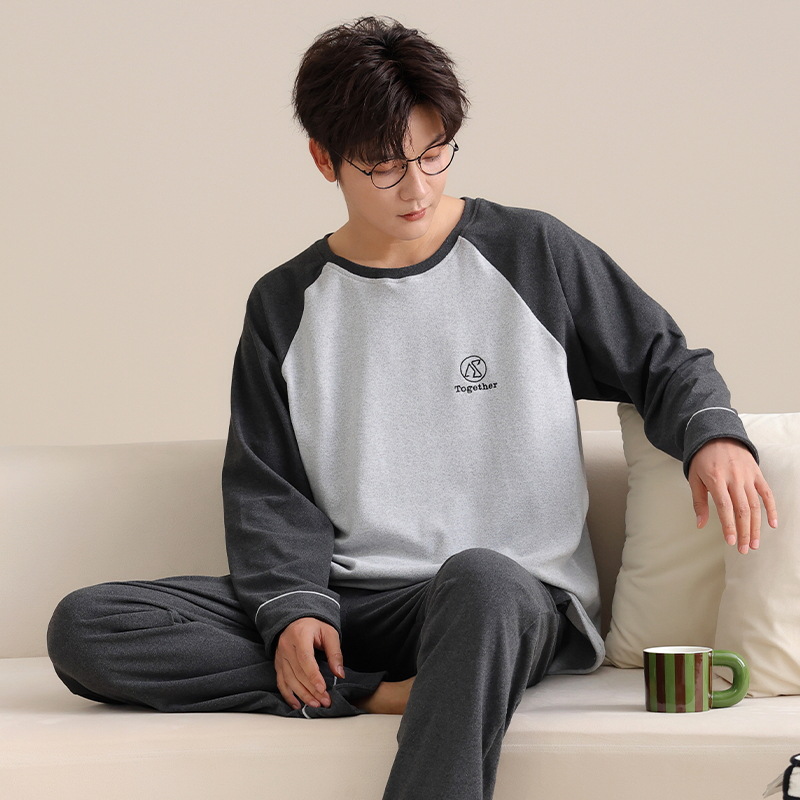 Pijamas de terciopelo para hombres otoño y invierno de manga larga conjunto casual con terciopelo grueso y ropa de hogar de tamaño grande se puede usar