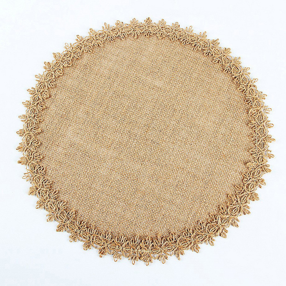 라운드 황마 레이스 직경 38cm