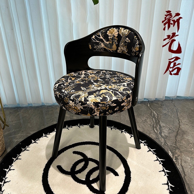 Home Dining Chair, Retro Dining Table Chair, French Makeup Chair, Antique Style Solid Wood Makeup Chair, Backrest Desk Chair Home Dining Chair, Retro Dining Table Chair, French Makeup Chair, Antique Style Solid Wood Makeup Chair, Backrest Desk Chair