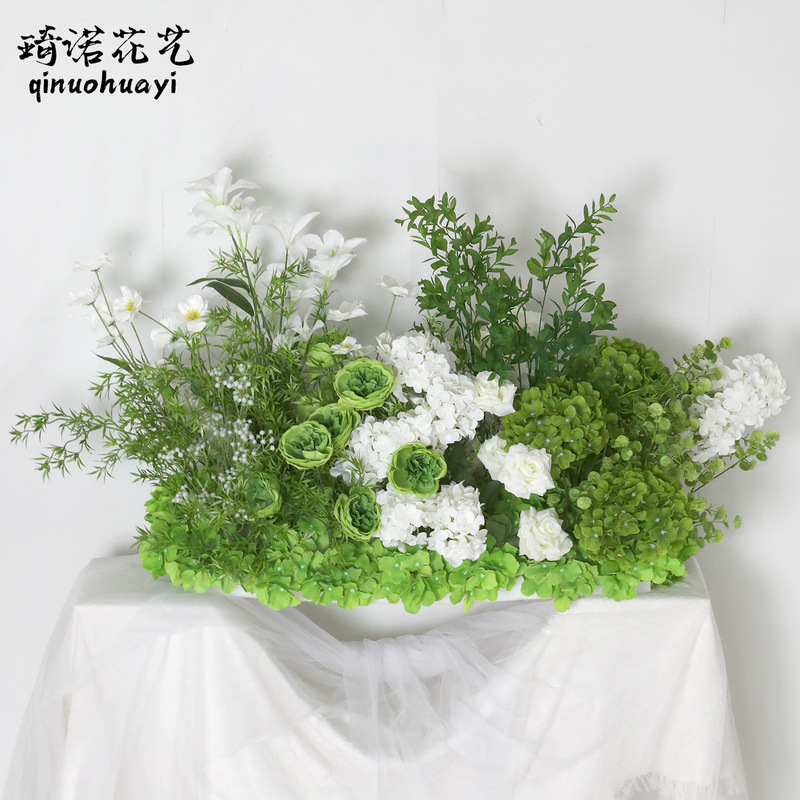 モネの庭の造花アレンジメント、床置き花飾り、完成品、結婚式の装飾、吊り下げ花、結婚式のTステージ、道路の花|undefined