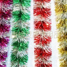 圣诞喜庆装饰用品 段色加密毛条 拉花彩带茜草彩条 9公分宽2米长