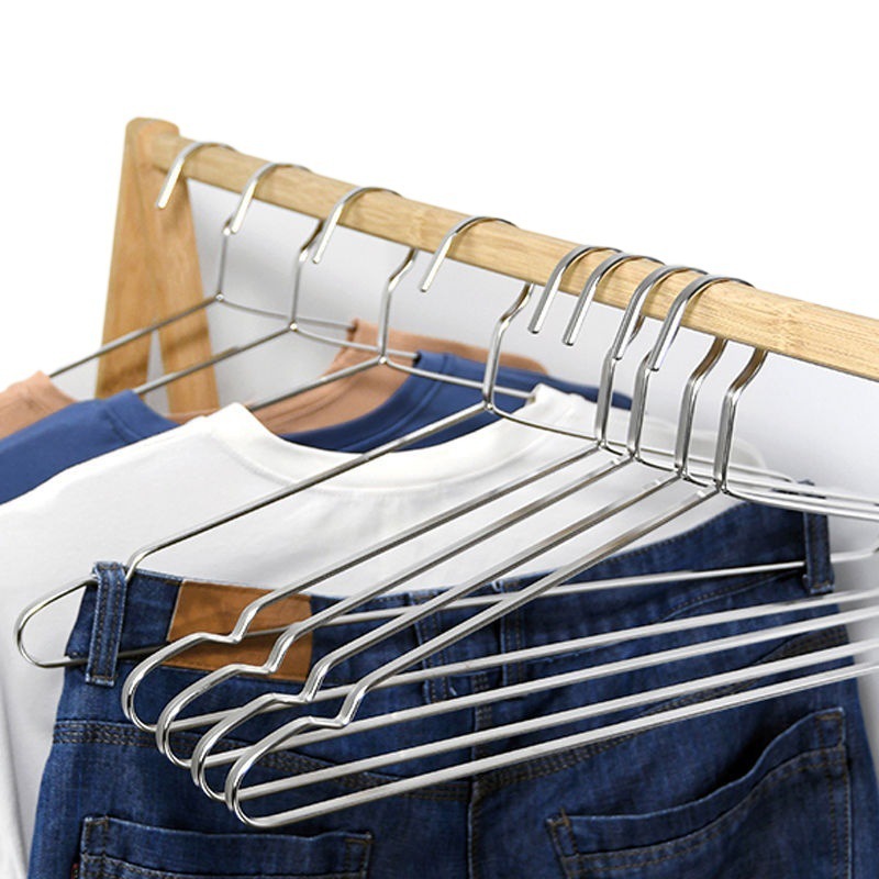 防滑不锈钢晾衣架实心加厚加宽扁形衣服挂裤架无痕晒成人衣架|undefined