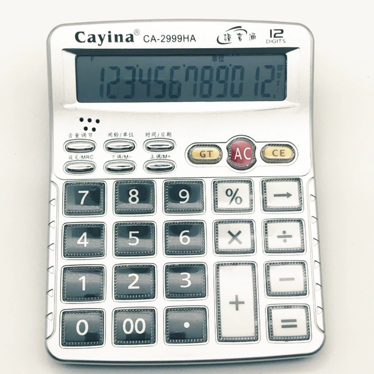 Калькулятор Cayina Jiayi Neng CA-2999H, голосовое озвучивание реальным голосом, 12-разрядный большой экран, кристаллические кнопки