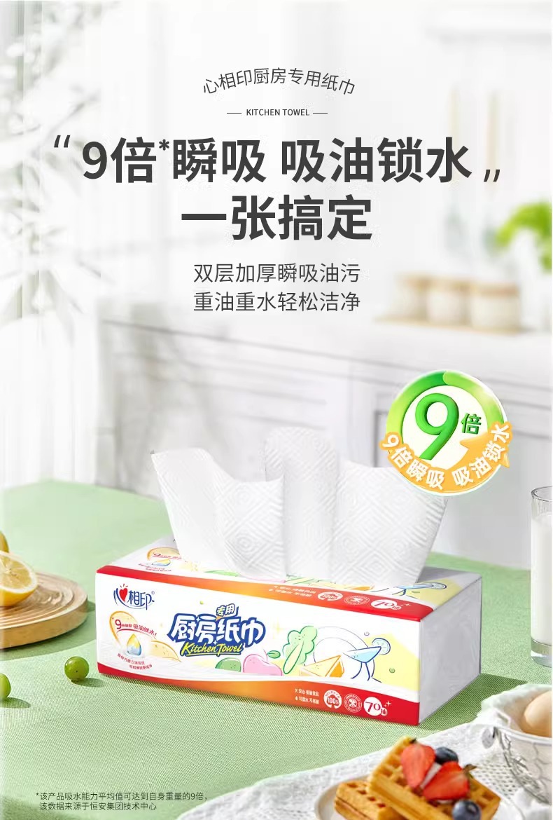 Xinxiangyin 3er Pack 1 Küchenrollen, abziehbar, fettabsorbierend und wasserabsorbierend, preiswerte Haushaltsreinigungspapierhandtücher