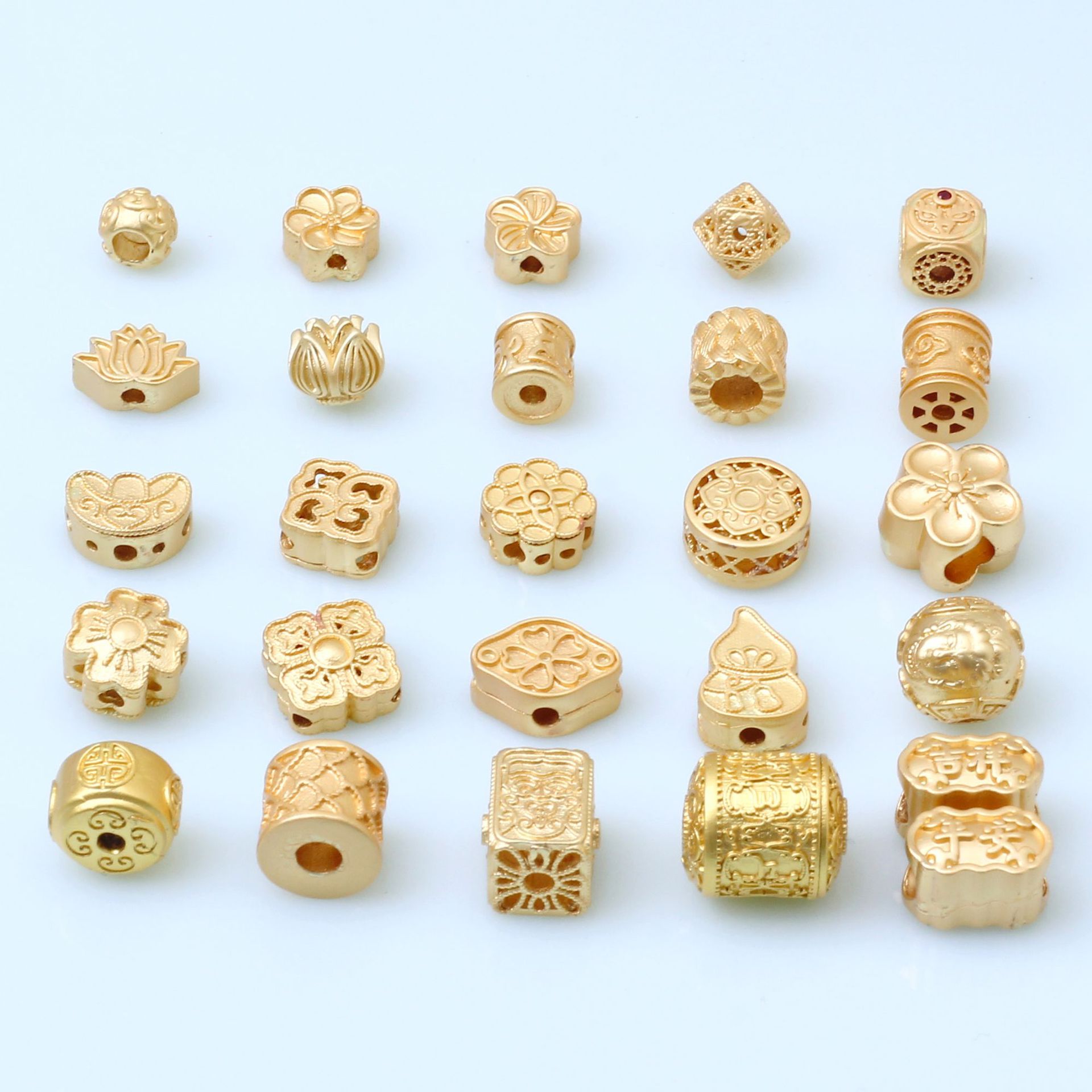 Oro antiguo DIY perlas espaciador arena accesorios de oro COLLAR COLGANTE pulsera perlas sueltas material de la joyería