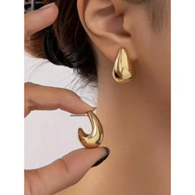 Y 49214 Tear drop stud earrings ˮ���ζ����羳����ͨ����