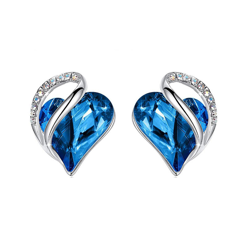 Simple Style Heart Shape Alloy Heart Plating Artificial Gemstones Womenu0027S Ear Studs