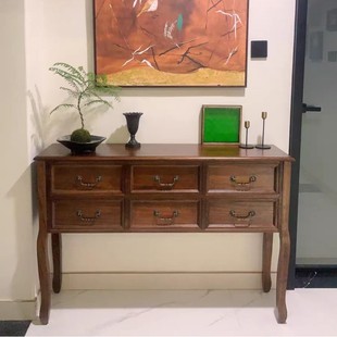 A12 Solid Wood Entrance Table Simple American Style Living Room Entrance Entrance Cabinet Hallway Decorative Cabinet Wall Entrance Table