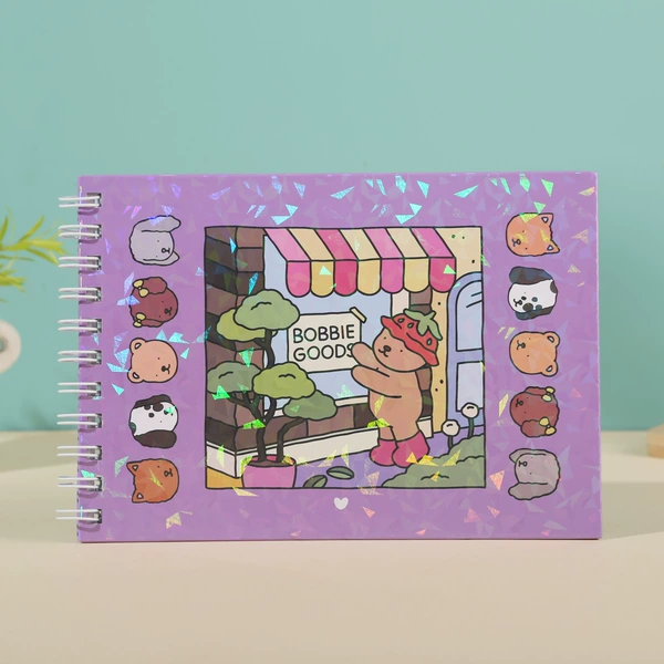 Purple book with pictures, with little bears