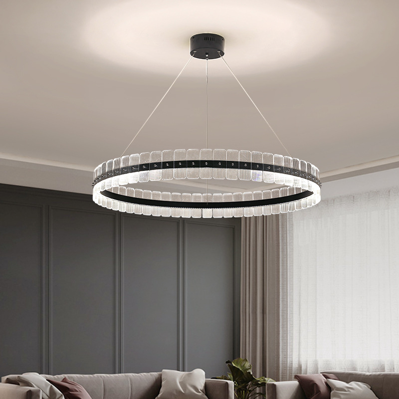 Postmodern Light Luxury Living Room Creative Design Chandelier Nordic Simple Dining Room Bedroom Model Room Ring Chandelier