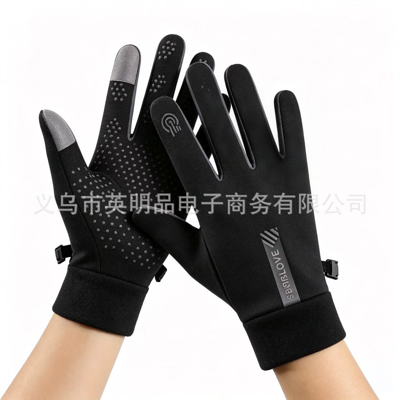 Guantes de gamuza de otoño e invierno, guantes de pelo de terciopelo ártico, guantes cálidos gruesos, pantallas táctiles a prueba de viento, guantes de mujer de ciclismo al por mayor