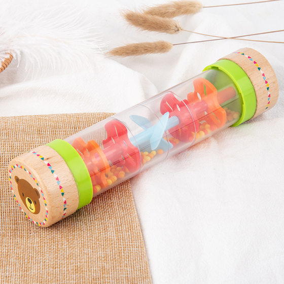 Rain Sound Toy Wooden Orff Musical Instrument Hourglass Rain Sound Tube Sand Tube Music Teaching Aids Infant Children's Toys