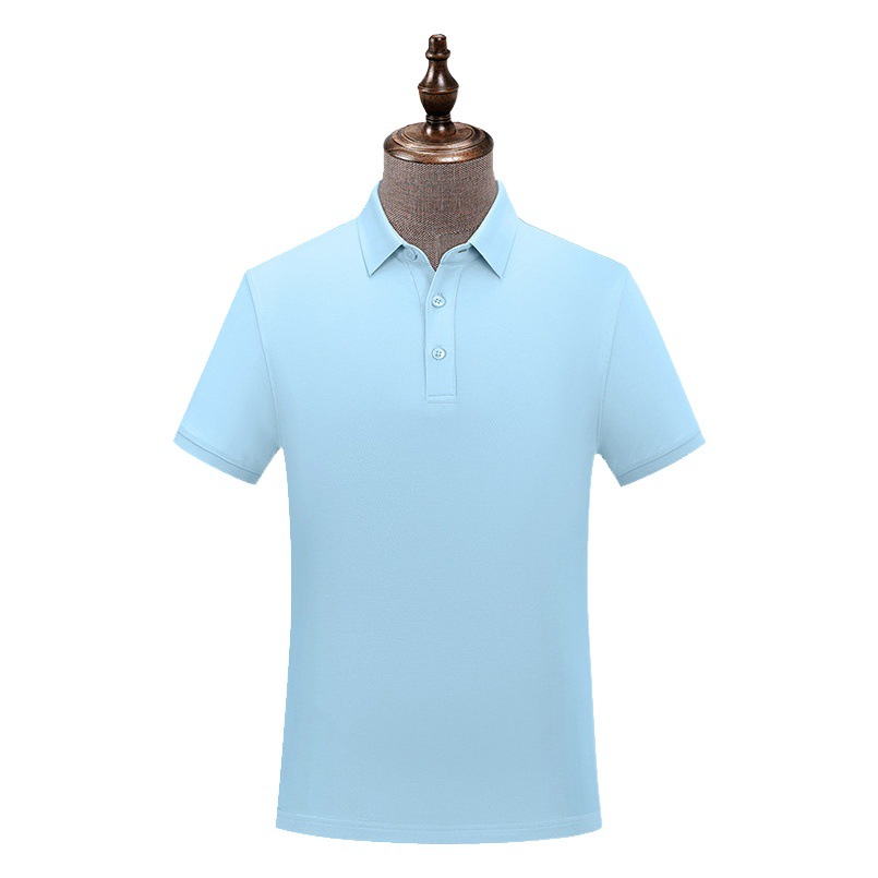 De gama alta 5A antibacteriano suave transpirable durable hombres de verano solapa de manga corta de color sólido de seda de morera Polo personalización