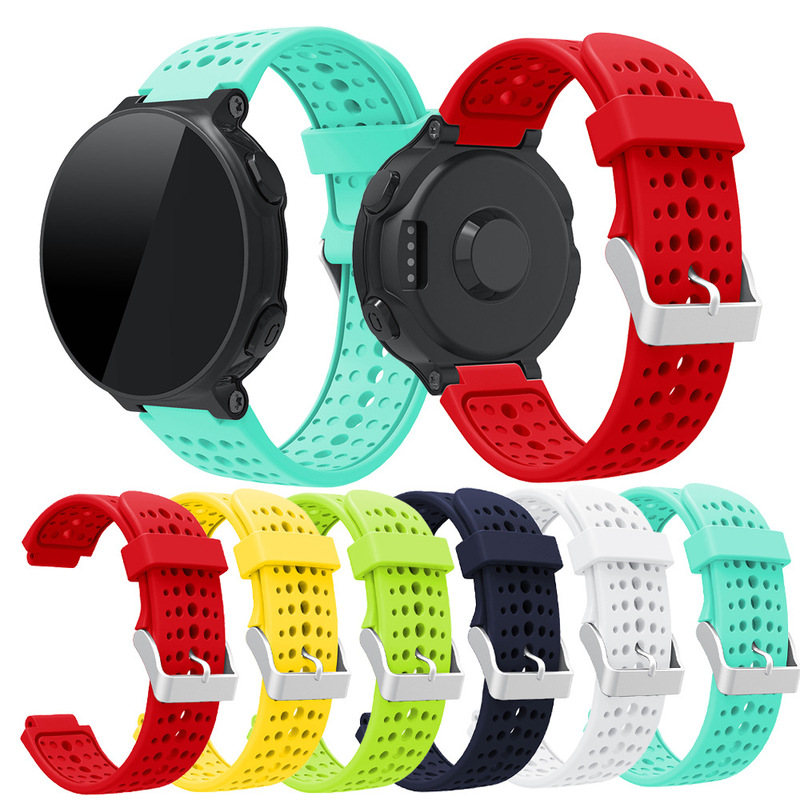 For Jiaming Garmin Forerunner 220 230 235 620 630 monochrome silicone strap round hole