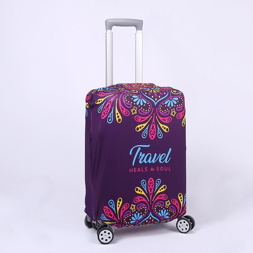 Luggage Protection Cover Milk Silk Printed Wheeled Suitcase Travel Case Outer Dustproof Cover Thick Wear-resistant Elastic Suitcase Cover