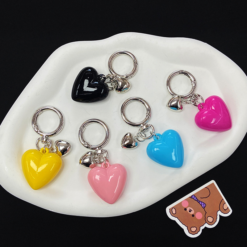 23g Weight Bag Pendant, Keychain Classification 1 Piece Quantity Holiday, Banquet, Daily Occasion Acrylic Material Valentine'S Day Festival Heart Shape Pattern Unisex Gender Korean Style Style Korean Style Heart Shape Arylic Valentine'S Day Unisex Bag Pendant Keychain 无